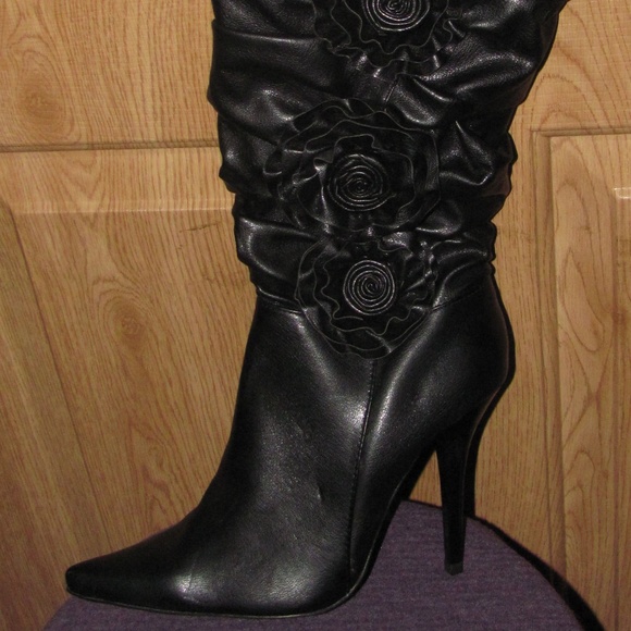 Journee Collection Floral Embellished Boots - Picture 1 of 2
